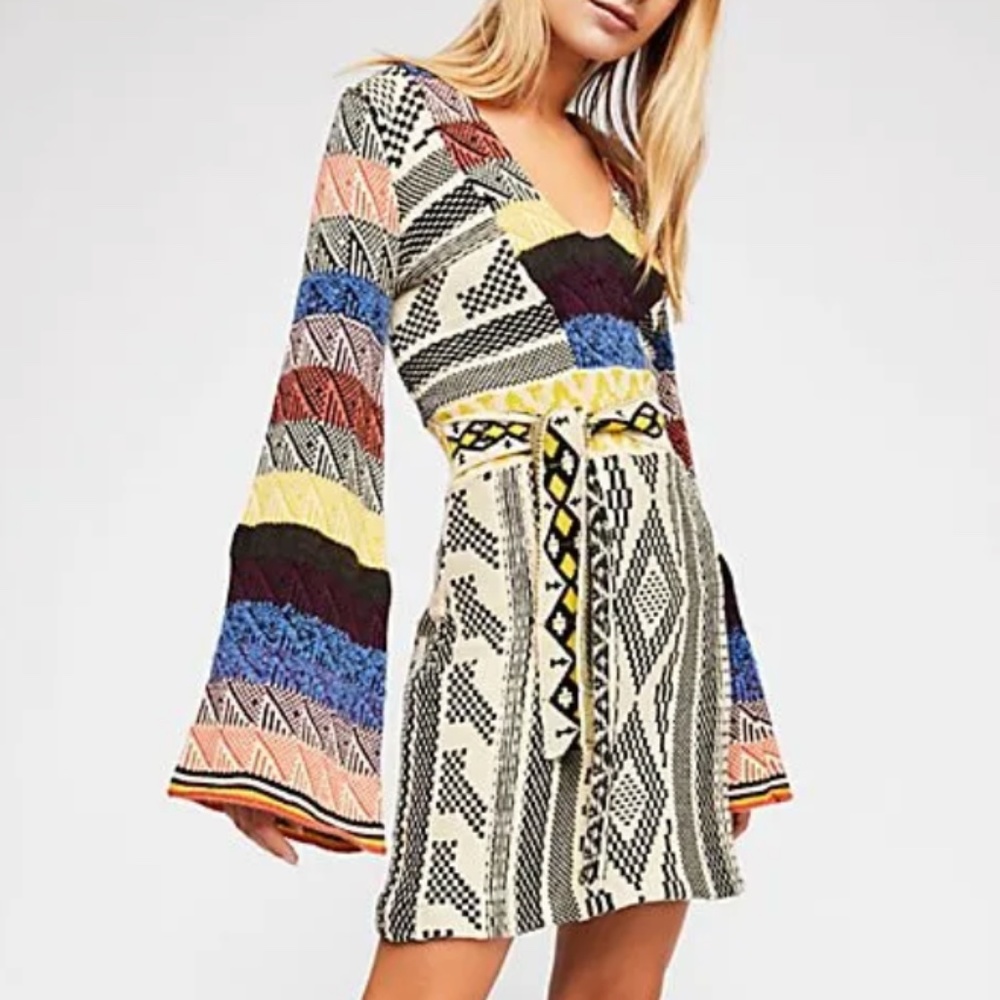 Free People Patchwork Sweater Dress